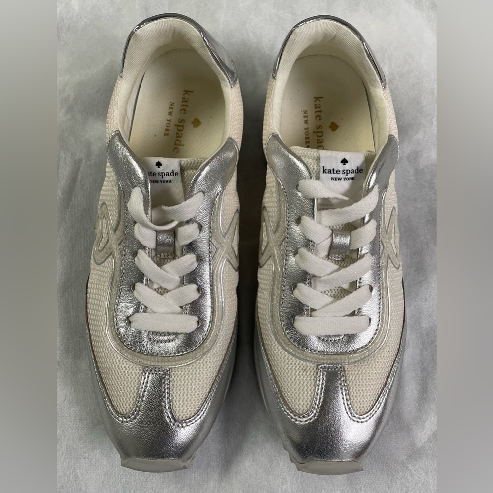 Kate Spade Women's Sneakers in Silver and White